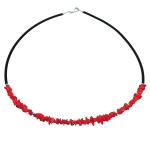 El Coral Collana Corallo Rosso Chips da 7mm. Con Caucciù Pallini e Chiusura Argentati Lunghezza 45cm.