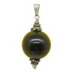 black agate pendant with silver