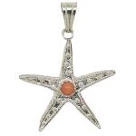 El Coral Pendant Pink Coral and Silver Filigree Starfish 25 mm