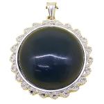 green agate pendant with silver