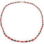 El Coral Collana Corallo Rosso Tubetti Barocco da 3x5mm. e Ematite Tubetti da 3x3mm.