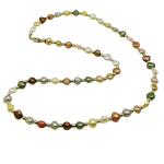 El Coral Necklace Pastel Multicoloured Pearls, Silvered Balls and Clasp