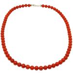 El Coral Collana Corallo Rosso Pallini da 6mm. Lunghezza 42cm. Chiusura Argentata