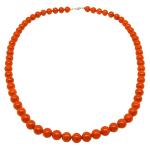 El Coral Collar Coral Rojo Bolas 8 mm, Longitud 50 cm y Cierre Plateado