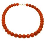 El Coral Collar Coral Rojo Bolas 11.5 mm, Longitud 45 cm y Cierre Plateado
