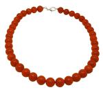 El Coral Collar Coral Rojo Bolas 11 mm, Longitud 45 cm y Cierre Plateado