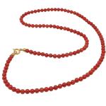 El Coral Collar Coral Rojo Bolas 4.5 mm, Longitud 50 cm y Cierre Dorado