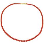 El Coral Collar Coral Rojo Bolas 4 mm, Longitud 42 cm y Cierre Dorado