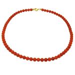 El Coral Collana Corallo Rosso Pallini da 6mm. Lunghezza 42cm. Chiusura Dorata 