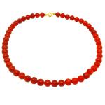 El Coral Collar Coral Rojo Bolas 8 mm, Longitud 42 cm y Cierre Dorado