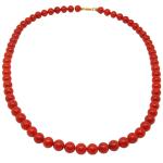 El Coral Collar Coral Rojo Bolas 8 mm, Longitud 50 cm y Cierre Dorado