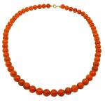 El Coral Collar Coral Rojo Bolas 9 mm, Longitud 50 cm y Cierre Dorado