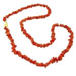 El Coral Collana Corallo Rosso Chips 6/8mm. 60cm. Chiusura Dorata