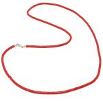 El Coral Collar Coral Rojo Tubitos Regulares 2.5 mm y Cierre Plateado