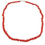 El Coral Collar Coral Rojo Tubitos y Cierre Plateado