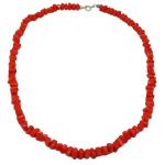 El Coral Collar Coral Rojo Tubitos Grandes y Cierre Plateado