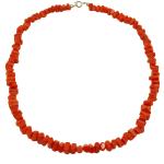 El Coral Collana Corallo Rosso Tubetti 5x7mm. Foro Laterale Lunghezza 45cm. Chiusura Dorata