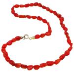 El Coral Collar Coral Rojo Bolas Barrocas 5mm y Cierre Plateado