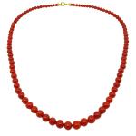 El Coral Collar Coral Rojo Bolas 4-8 mm Escaladas y Cierre Dorado