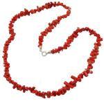 Coralli di Sardegna Necklace Sardinian Red Coral Tubes and Silvered Clasp, 56cm Length and 28gr Weight