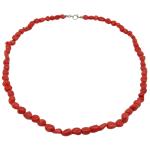 Coralli di Sardegna Necklace Sardinian Coral Baroque Balls and Silvered Clasp, 47cm Length and 22gr Weight