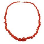 Coralli di Sardegna Collar Coral Cerdeña Bolas Barrocas y Cierre Plateado, 62cm Largo y 36gr Peso