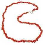 Coralli di Sardegna Necklace Sardinian Red Coral Tubes and Silvered Clasp, 49cm Length and 11gr Weight