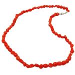 Coralli di Sardegna Necklace Sardinian Coral Baroque Balls and Silvered Clasp, 48cm Length and 23gr Weight
