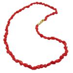 Coralli di Sardegna Necklace Sardinian Coral Baroque Balls and Golden Clasp, 47cm Length and 16gr Weight