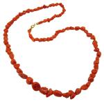 Coralli di Sardegna Necklace Sardinian Coral Baroque Balls and Golden Clasp, 62cm Length and 34gr Weight