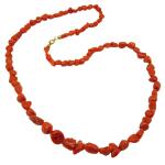 Coralli di Sardegna Collar Coral Cerdeña Bolas Barrocas y Cierre Dorado, 62cm Largo y 34gr Peso