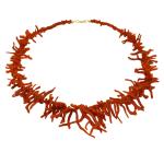 Coralli di Sardegna Necklace Sardinian Red Coral Stripes and Silvered Clasp, 34gr Weight