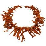 Coralli di Sardegna Collar Coral Rojo Cerdeña Franjas y Cierre Dorado, 156 gr Peso