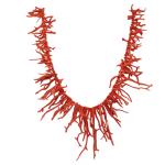 Coralli di Sardegna Collar Coral Rojo Cerdeña Franjas y Cierre Dorado, 141 gr Peso