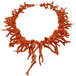 Coralli di Sardegna Collana Corallo Rosso Sardegna Frange 27/90mm. Chiusura Dorata Lunghezza 60cm. Peso 209gr. 