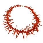 Coralli di Sardegna Collar Coral Rojo Cerdeña Franjas y Cierre Dorado, 45gr Peso