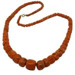 Coralli di Sardegna Necklace Sardinian Red Coral Escalated Cylinders 17-5mm, 81.5gr Weight