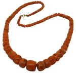 Coralli di Sardegna Collar Coral Rojo Cerdeña Cilindros Escalados 17-5mm, 81.5gr Peso