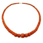 Coralli di Sardegna Necklace Sardinian Red Coral Escalated Cylinders 14-6mm, 68.5gr Weight
