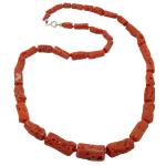 Coralli di Sardegna Necklace Sardinian Red Coral Cylinders 10-5mm, 22.5gr Weight