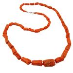 Coralli di Sardegna Necklace Sardinian Red Coral Cylinders 15-5mm, 40gr Weight