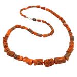 Coralli di Sardegna Necklace Sardinian Red Coral Cylinders 13-6mm, 51.5gr Weight