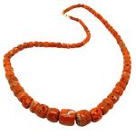 Coralli di Sardegna Collar Coral Rojo Cerdeña Cilindros Escalados 16-5mm, 77gr Peso