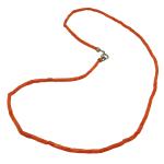 Coralli di Sardegna Collana Corallo Rosso Sardegna Tubetti  3x5mm. Chiusura Dorata Lunghezza 48cm. Peso 7gr. 