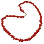 Coralli di Sardegna Collar Coral Rojo Cerdeña Tubos y Cierre Plateado, 50cm Largo y 21gr Peso