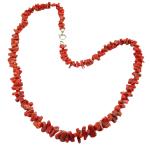 Coralli di Sardegna Necklace Sardinian Coral Tubes and Silvered Clasp, 47cm Length and 20gr Weight