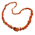 Coralli di Sardegna  Necklace Sardinian Red Coral Escalated Tubes 18-5mm and Silvered Clasp