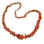 Coralli di Sardegna  Necklace Sardinian Red Coral Escalated Tubes 18-5mm and Silvered Clasp