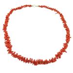Coralli di Sardegna Necklace Sardinian Red Coral Tubes and Golden Clasp, 48cm Length and 22.5gr Weight