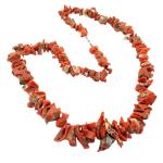 Coralli di Sardegna  Necklace Sardinian Coral Escalated Chips 28-9mm and Silvered Clasp